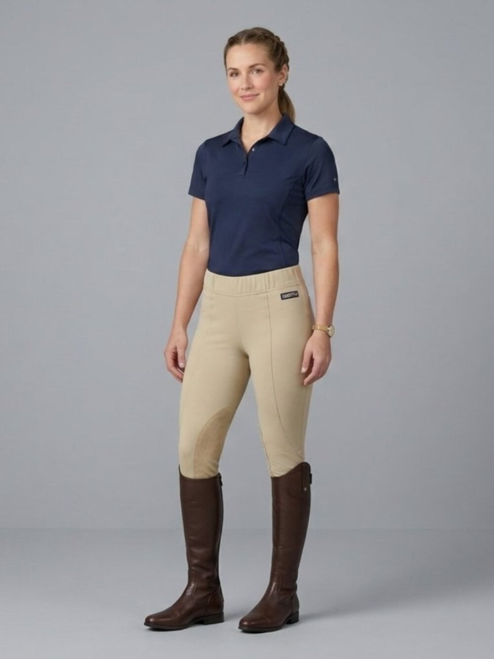 Kerrits Performance Equestrian Riding Tights Tan Knee Patch Breeches Women S